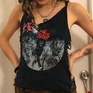 SLAYER slashed and destroyed metal band tee 😈😈😈